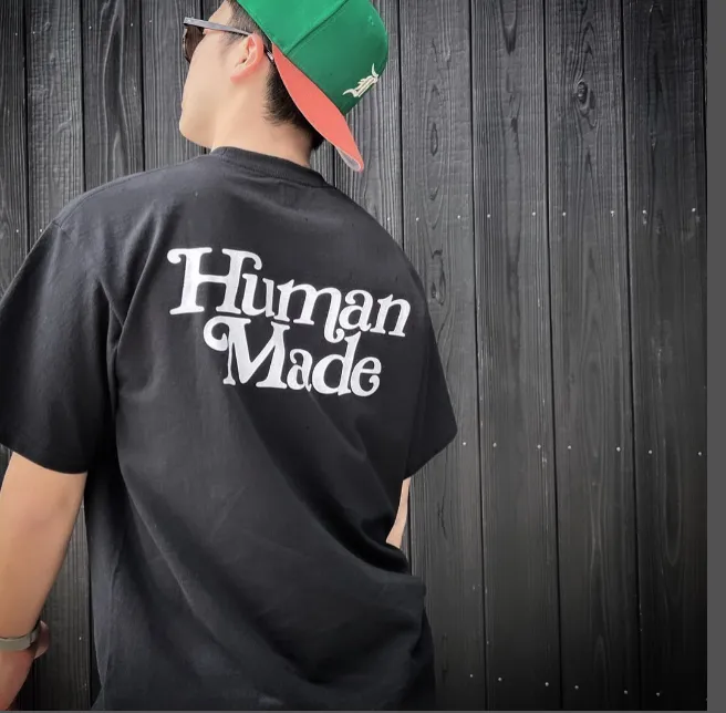 HUMAN MADE X GRILS DON'T CRY logo tee GDC limited edition limited edition simple letter printed couple's short sleeved t-shirt