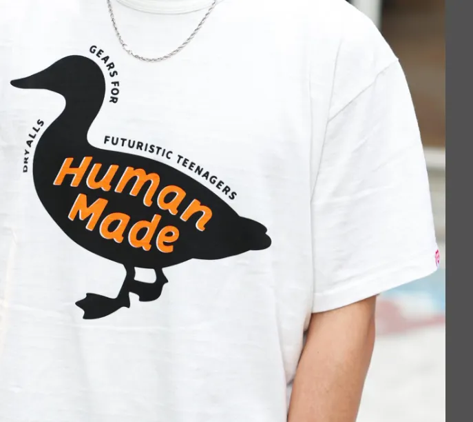 HUMAN MADE GRAPH T-SHIRT logo duck style retro printed bamboo cotton cylindrical short sleeved t-shirt