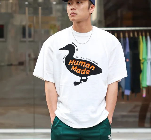 HUMAN MADE GRAPH T-SHIRT logo duck style retro printed bamboo cotton cylindrical short sleeved t-shirt