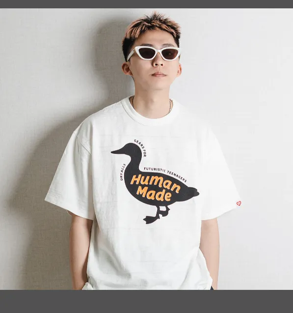 HUMAN MADE GRAPH T-SHIRT logo duck style retro printed bamboo cotton cylindrical short sleeved t-shirt