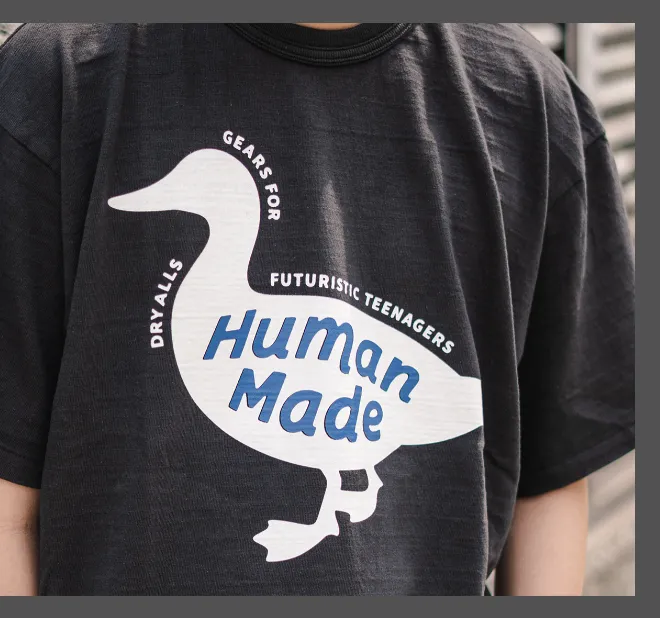 HUMAN MADE GRAPH T-SHIRT logo duck style retro printed bamboo cotton cylindrical short sleeved t-shirt