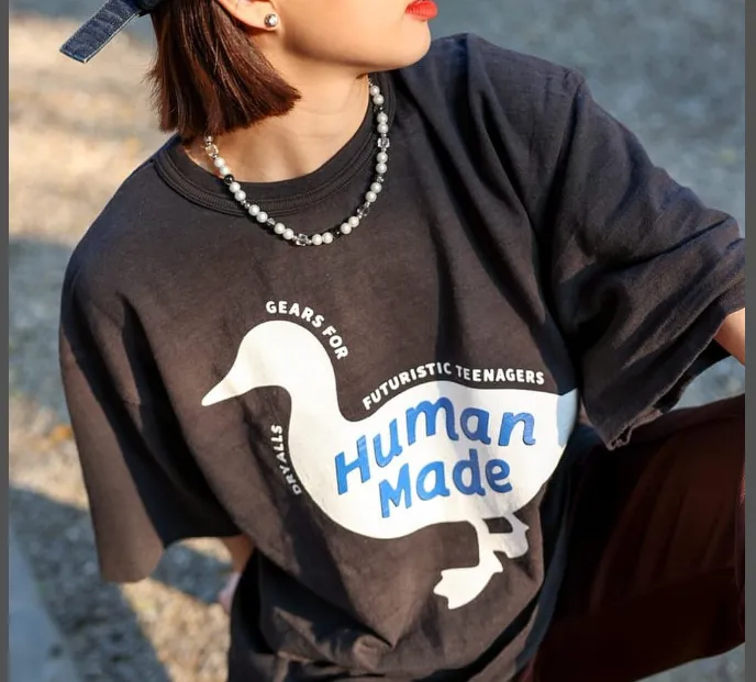 HUMAN MADE GRAPH T-SHIRT logo duck style retro printed bamboo cotton cylindrical short sleeved t-shirt