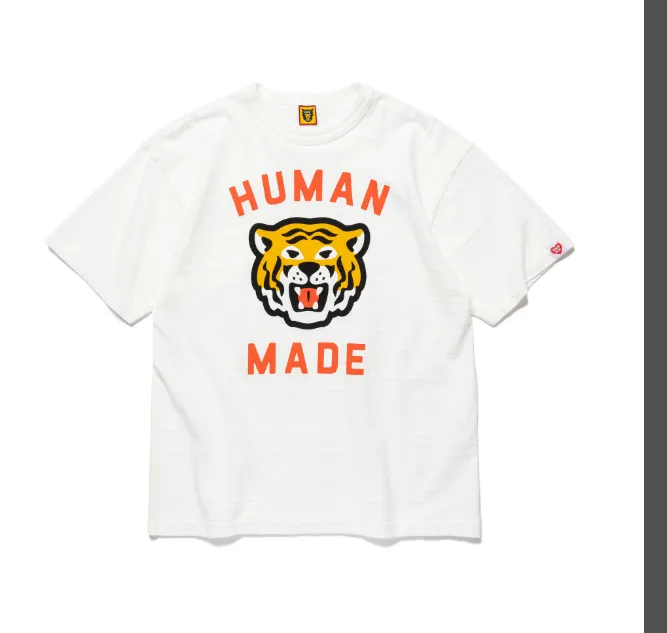 HUMAN MADE GRAPH T-SHIRT Retro Tiger Head Logo Printed Bamboo Cotton Cylinder Short Sleeve T-shirt