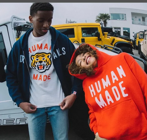 HUMAN MADE GRAPH T-SHIRT Retro Tiger Head Logo Printed Bamboo Cotton Cylinder Short Sleeve T-shirt