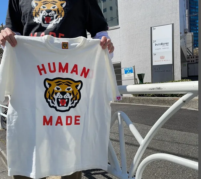 HUMAN MADE GRAPH T-SHIRT Retro Tiger Head Logo Printed Bamboo Cotton Cylinder Short Sleeve T-shirt