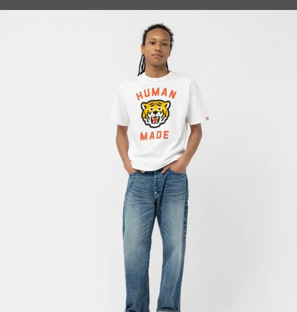 HUMAN MADE GRAPH T-SHIRT Retro Tiger Head Logo Printed Bamboo Cotton Cylinder Short Sleeve T-shirt