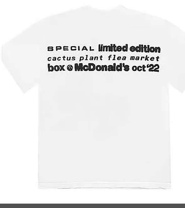 ￥129 CPFM.  X McDonald's collaboration smiley face burger family logo foam printed short sleeved t-shirt