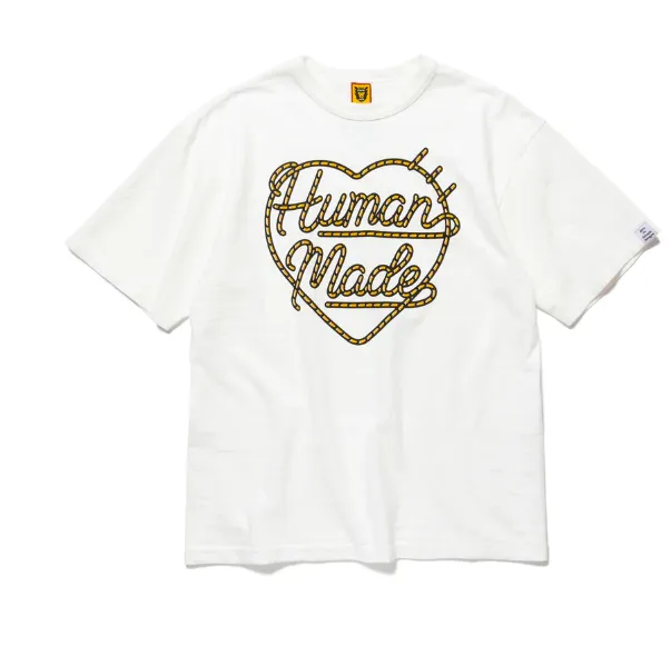 HUMAN MADE HUMAN MADE 23SS GRAPHY T-SHIRT Hemp Rope Heart Heart Shaped Bamboo Knot Cotton Cylinder Short Sleeve T-shirt