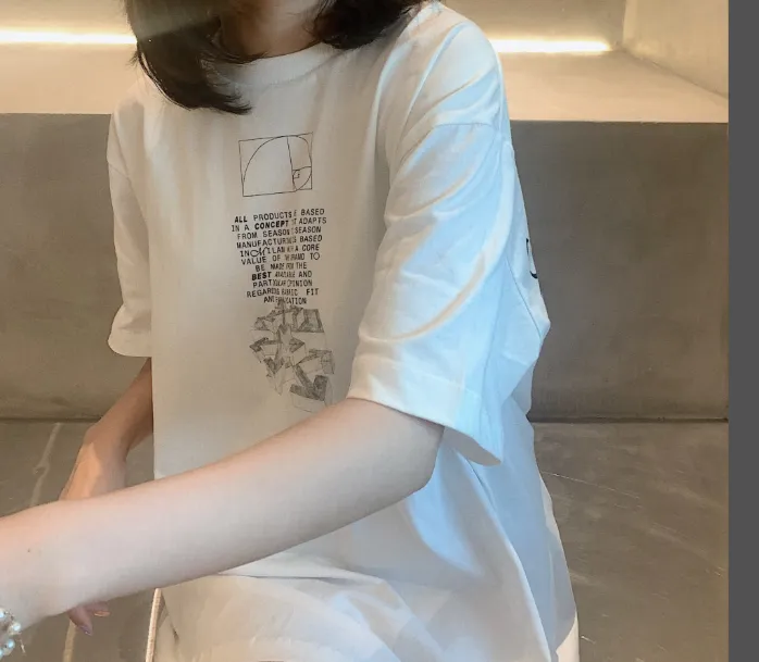 OFF-WHITE New Blue Letter Dissolved Arrow Printed Pattern Short Sleeve