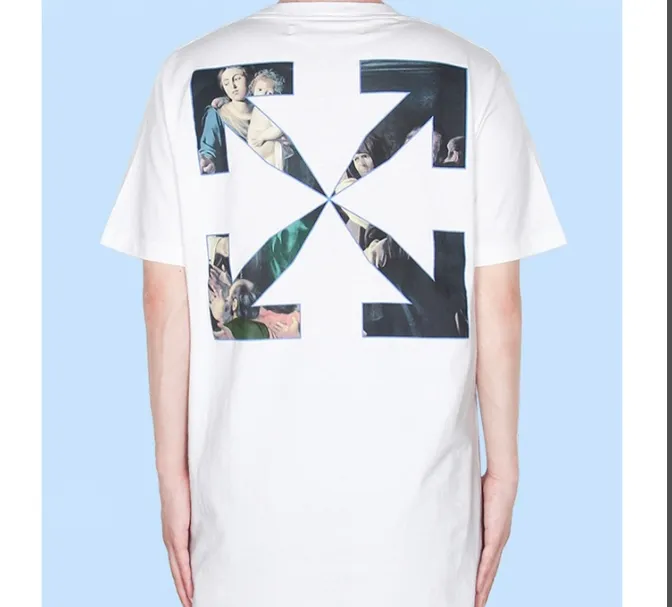 OFF-WHITE New Religious Belief Oil Painting Arrow Printed Pattern Short Sleeve