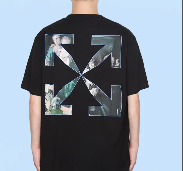 OFF-WHITE New Religious Belief Oil Painting Arrow Printed Pattern Short Sleeve