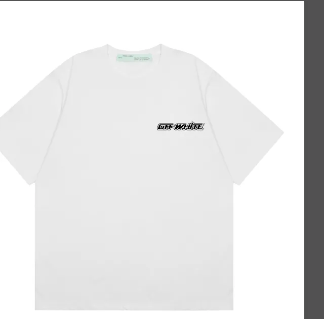 OFF-WHITE New Blue Crayon Arrow Printed Pattern Short Sleeve