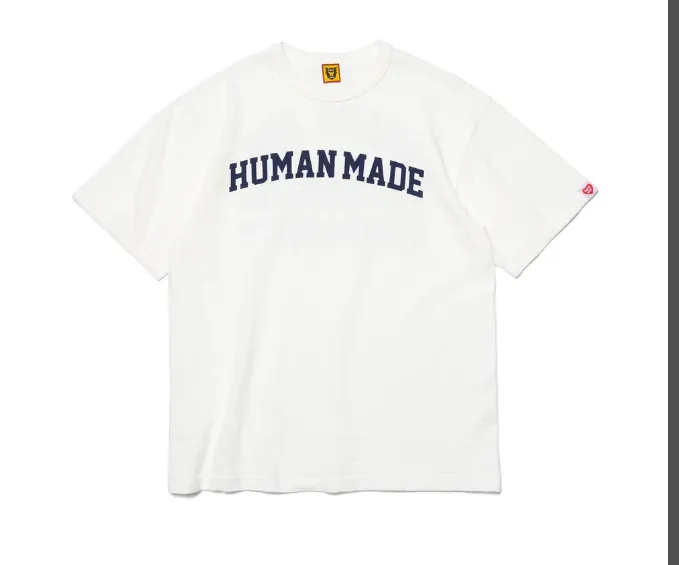 HUMAN MADE GRAPH T-SHIRT Minimalist English Letter Printed Bamboo Cotton Cylinder Short Sleeve T-shirt Black White S M L XL