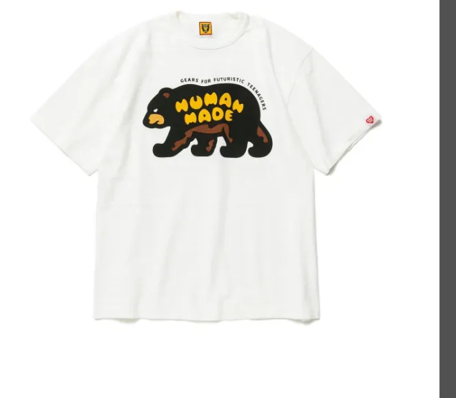 HUMAN MADE SS23 GRAPH T-SHIRT Bear Logo Printed Bamboo Cotton Cylinder Short Sleeve T-shirt