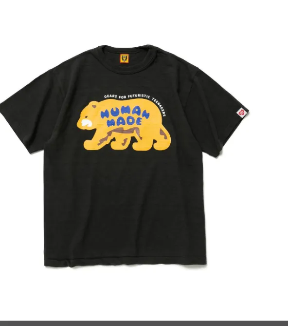 HUMAN MADE SS23 GRAPH T-SHIRT Bear Logo Printed Bamboo Cotton Cylinder Short Sleeve T-shirt