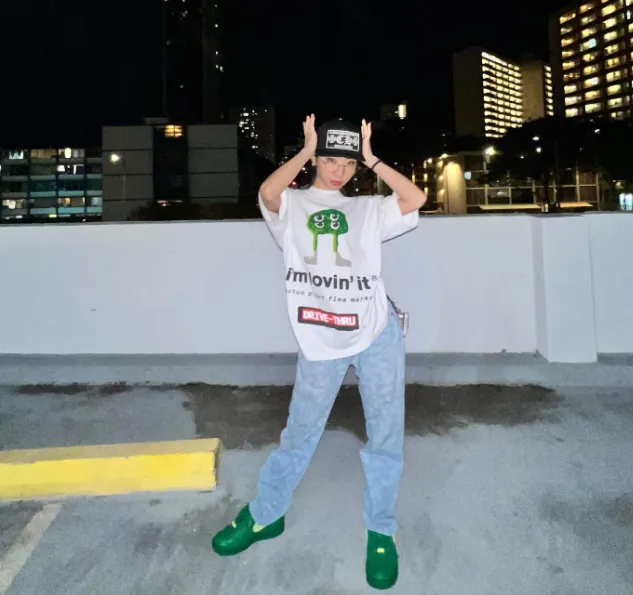 ￥109 CPFM.  McDonald's collaborates on a four eyed monster logo foam printed short sleeved t-shirt