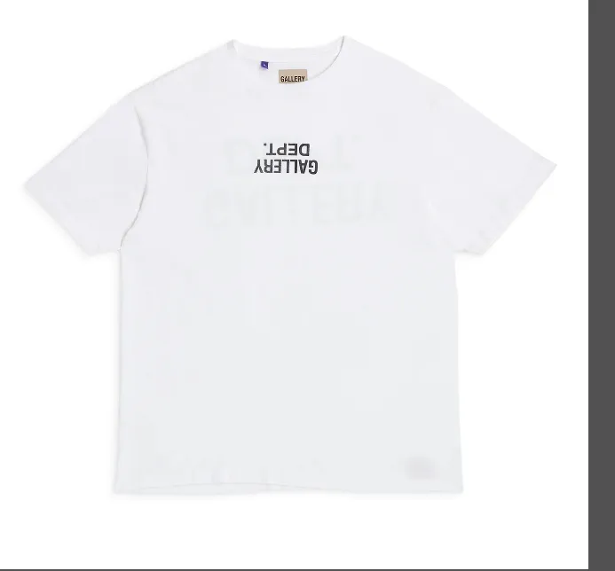 GALLERY DEPT FUCKED UP LOGO TEE Reverse English Logo Printed Short Sleeve T-shirt