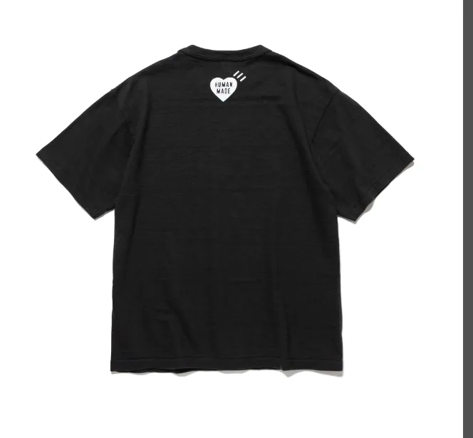 HUMAN MADE Dry Alls Heart Graphic Tee Retro American Love English Letter Logo Printed Bamboo Cotton Cylinder Short Sleeve T-shirt Black White S M L XL