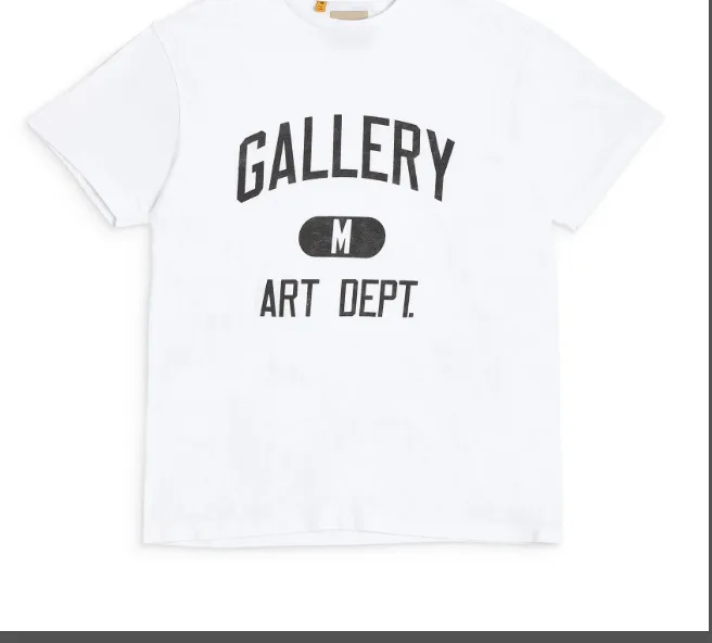 GALLERY DEPT ART DEPT TEE Vintage Vintage English Logo Printed Short Sleeve T-shirt White Sky Blue Navy S M L XL