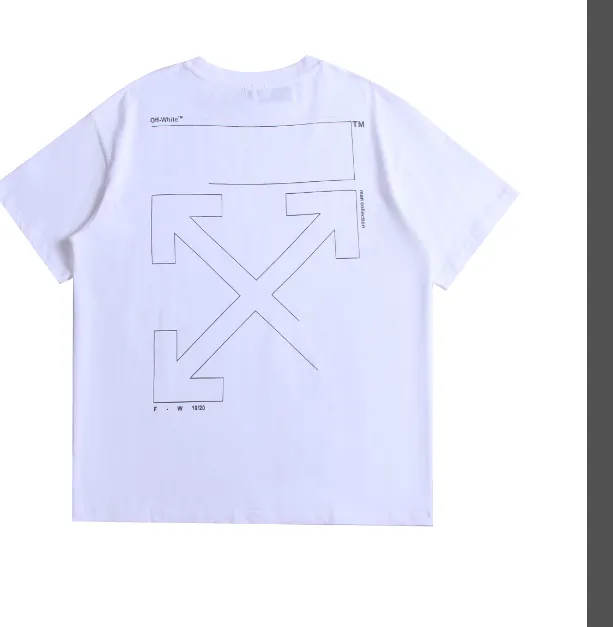 OFF-WHITE New 2020 Classic Simple Line Printed Pattern Short Sleeve for Men and Women Couple 👫