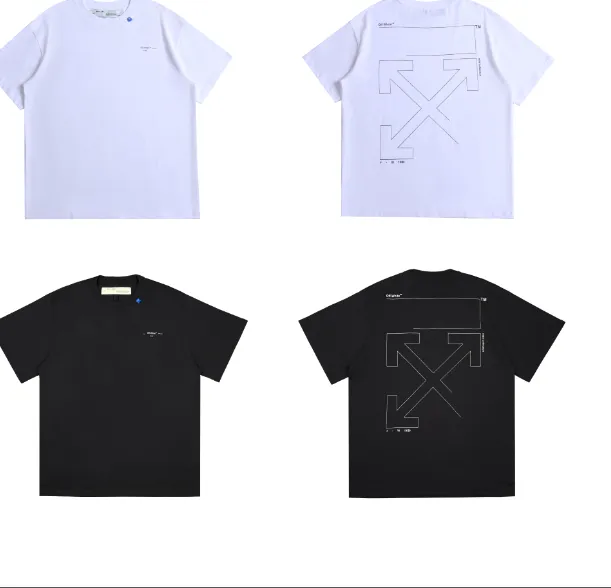 OFF-WHITE New 2020 Classic Simple Line Printed Pattern Short Sleeve for Men and Women Couple 👫