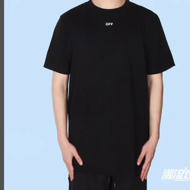 OFF-WHITE New 2023 Spray Paint Hollow Arrow Printed Pattern Short Sleeve