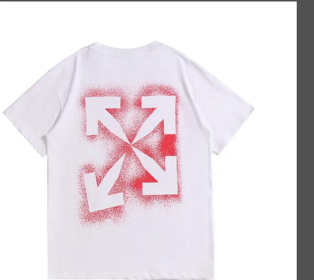 OFF-WHITE New 2023 Spray Paint Hollow Arrow Printed Pattern Short Sleeve