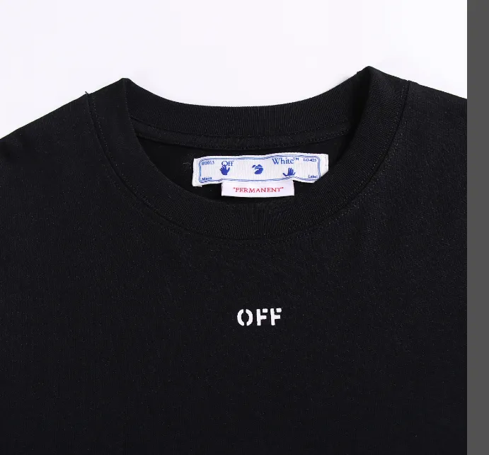 OFF-WHITE New 2023 Spray Paint Hollow Arrow Printed Pattern Short Sleeve