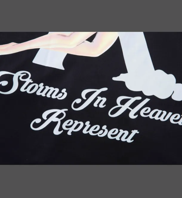 REPRESENT STORMS IN HEAVEN SHIRT Angel English Embroidered Printed Cuban Collar Shirt