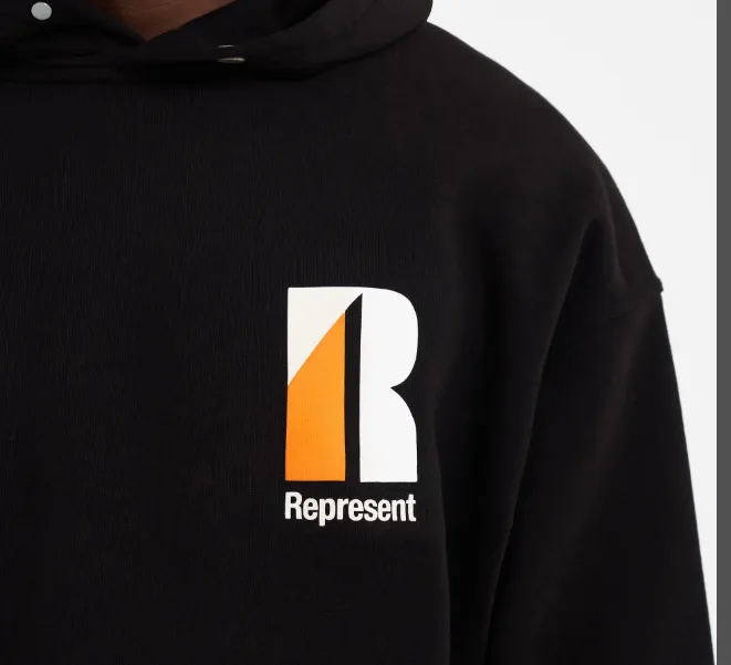 REPRESENT Alphabet Logo Printed Retro Hoodie Grey Brown Black S-XL Size