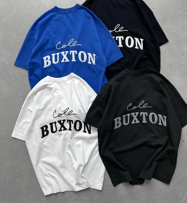 Cole Buxton minimalist letter logo slogan sticker embroidered short sleeved T-shirt black white coffee blue S-XL size