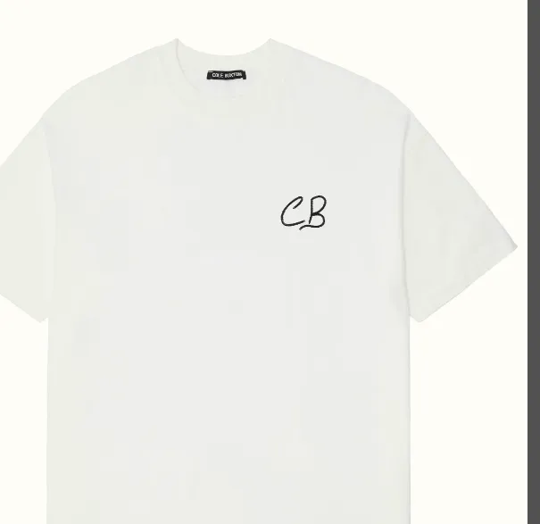 Cole Buxton minimalist letter logo slogan sticker embroidered short sleeved T-shirt black white coffee blue S-XL size