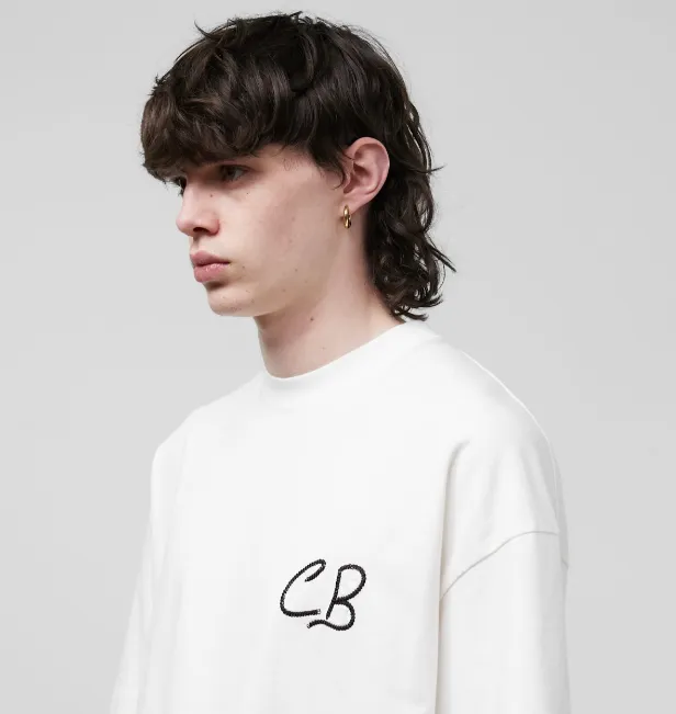 Cole Buxton minimalist letter logo slogan sticker embroidered short sleeved T-shirt black white coffee blue S-XL size