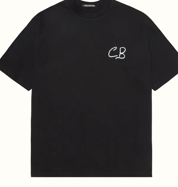 Cole Buxton minimalist letter logo slogan sticker embroidered short sleeved T-shirt black white coffee blue S-XL size