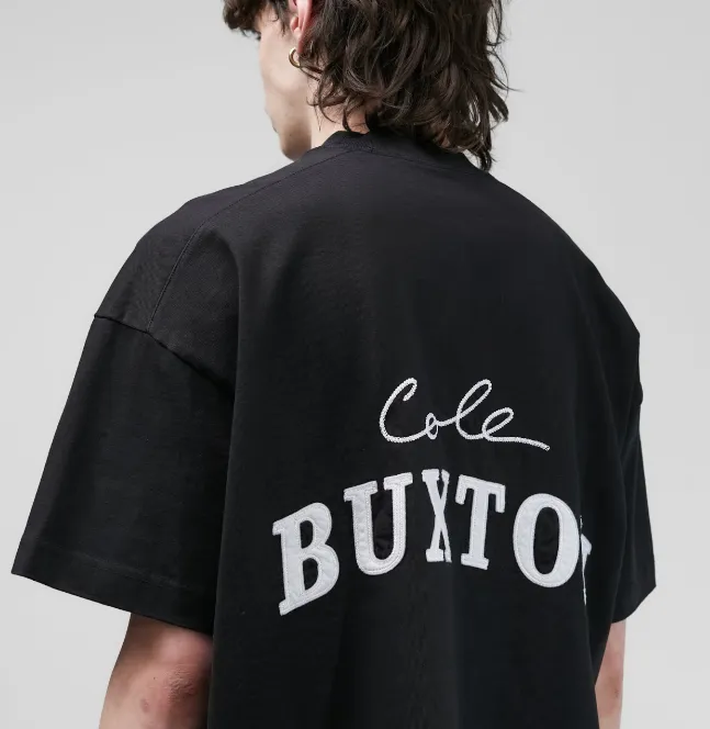 Cole Buxton minimalist letter logo slogan sticker embroidered short sleeved T-shirt black white coffee blue S-XL size