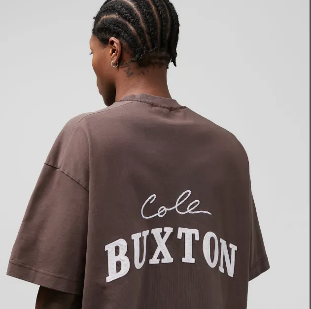 Cole Buxton minimalist letter logo slogan sticker embroidered short sleeved T-shirt black white coffee blue S-XL size