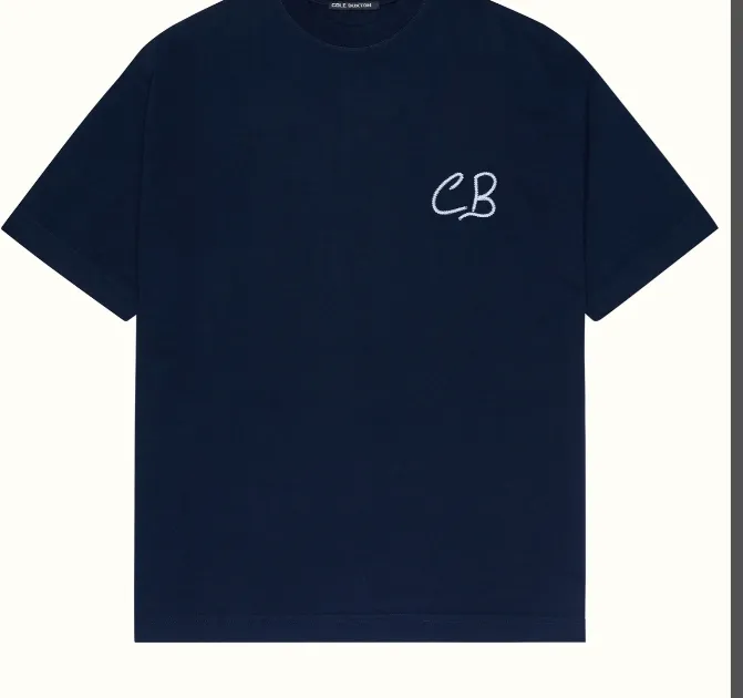 Cole Buxton minimalist letter logo slogan sticker embroidered short sleeved T-shirt black white coffee blue S-XL size