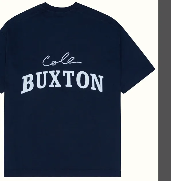 Cole Buxton minimalist letter logo slogan sticker embroidered short sleeved T-shirt black white coffee blue S-XL size