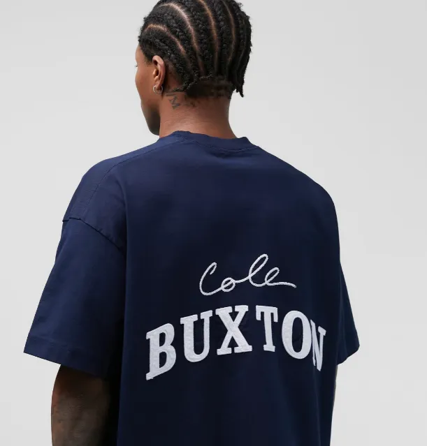 Cole Buxton minimalist letter logo slogan sticker embroidered short sleeved T-shirt black white coffee blue S-XL size