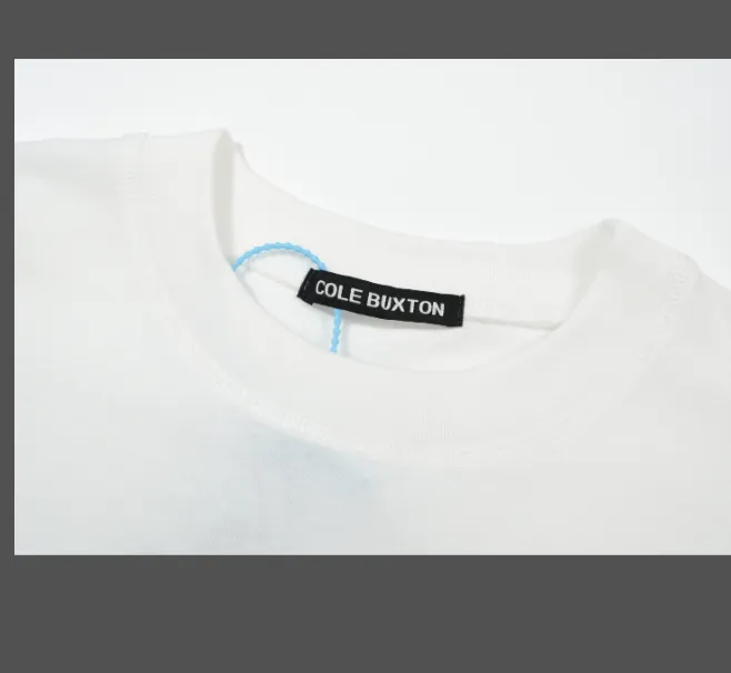 Cole Buxton minimalist letter logo slogan sticker embroidered short sleeved T-shirt black white coffee blue S-XL size