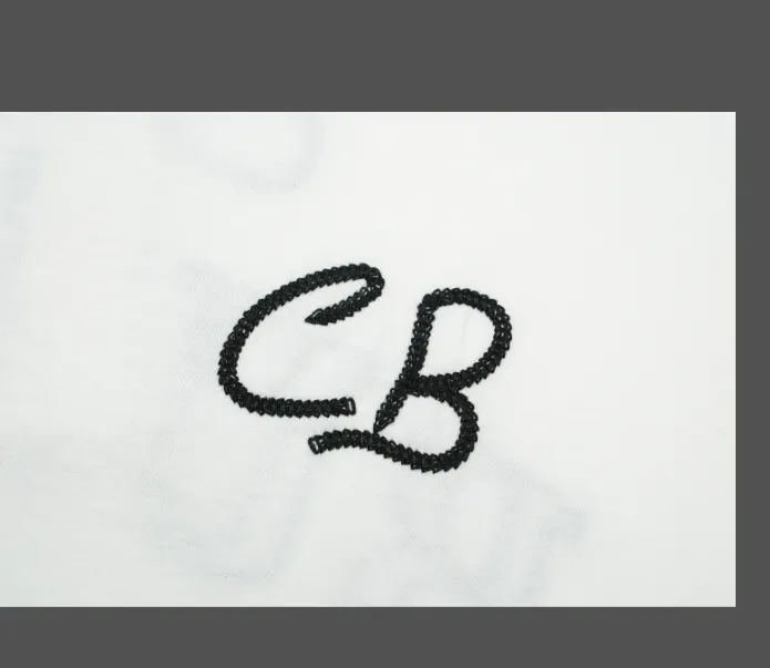 Cole Buxton minimalist letter logo slogan sticker embroidered short sleeved T-shirt black white coffee blue S-XL size