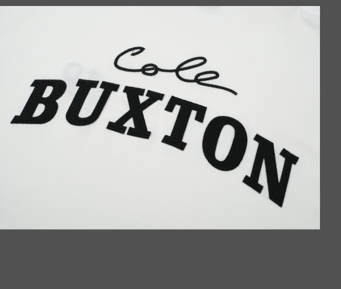 Cole Buxton minimalist letter logo slogan sticker embroidered short sleeved T-shirt black white coffee blue S-XL size