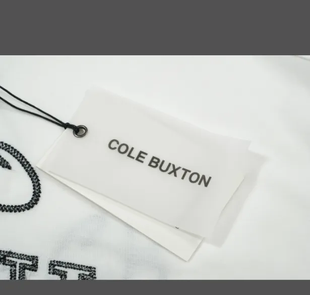 Cole Buxton minimalist letter logo slogan sticker embroidered short sleeved T-shirt black white coffee blue S-XL size