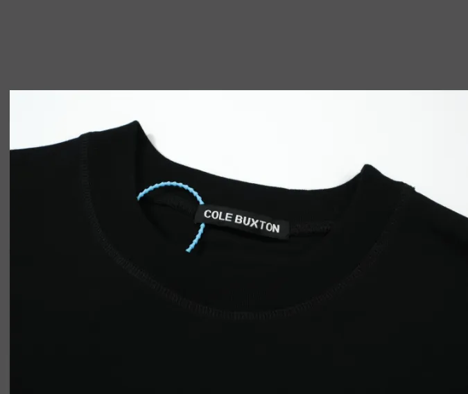 Cole Buxton minimalist letter logo slogan sticker embroidered short sleeved T-shirt black white coffee blue S-XL size