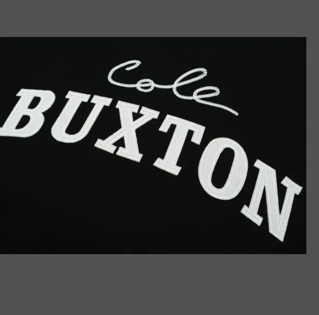 Cole Buxton minimalist letter logo slogan sticker embroidered short sleeved T-shirt black white coffee blue S-XL size