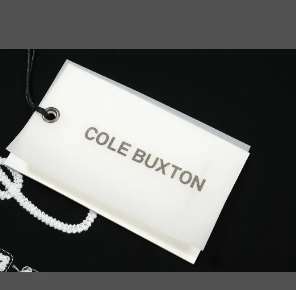 Cole Buxton minimalist letter logo slogan sticker embroidered short sleeved T-shirt black white coffee blue S-XL size