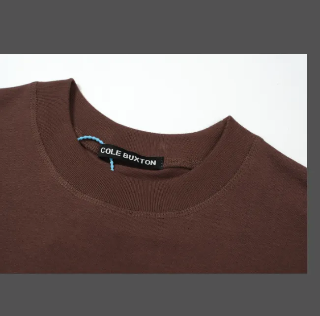 Cole Buxton minimalist letter logo slogan sticker embroidered short sleeved T-shirt black white coffee blue S-XL size