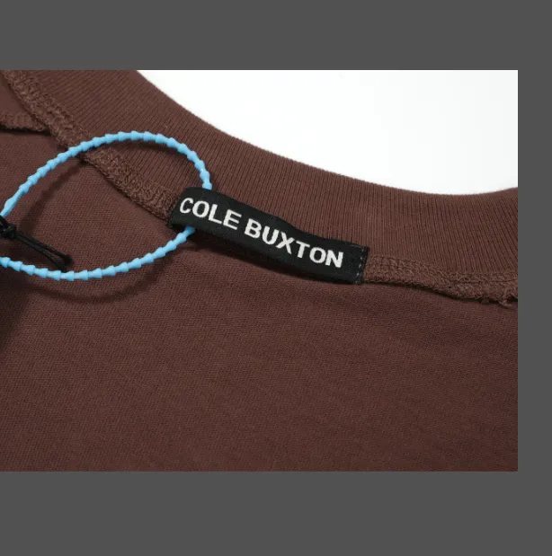 Cole Buxton minimalist letter logo slogan sticker embroidered short sleeved T-shirt black white coffee blue S-XL size