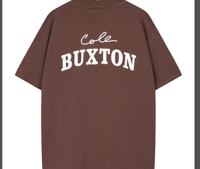 Cole Buxton minimalist letter logo slogan sticker embroidered short sleeved T-shirt black white coffee blue S-XL size