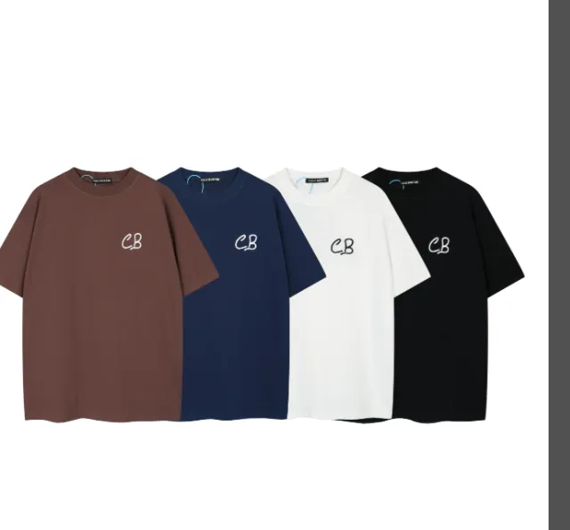 Cole Buxton minimalist letter logo slogan sticker embroidered short sleeved T-shirt black white coffee blue S-XL size